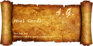 Abel Gerő névjegykártya